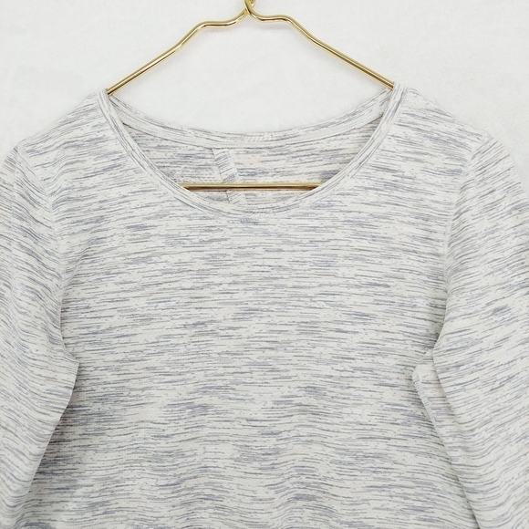 ZYIA White & Black Space Dye Print Split Back Long Sleeve Tops 3277 - Picture 2 of 7